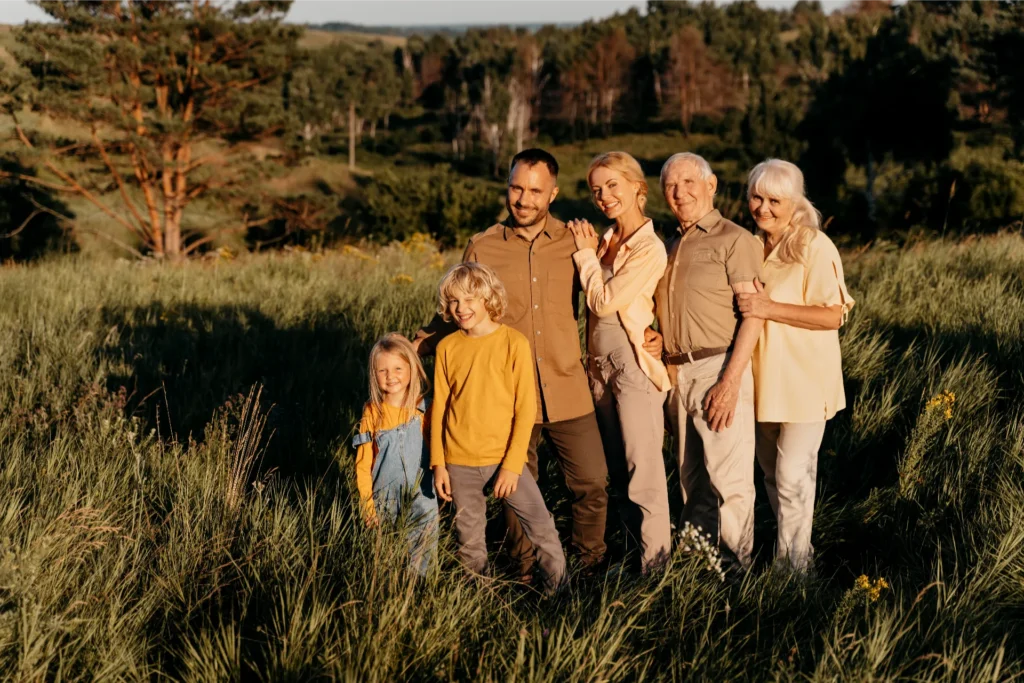 happy family posing together full shot